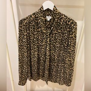 J. Crew Cheetah Button Up Blouse